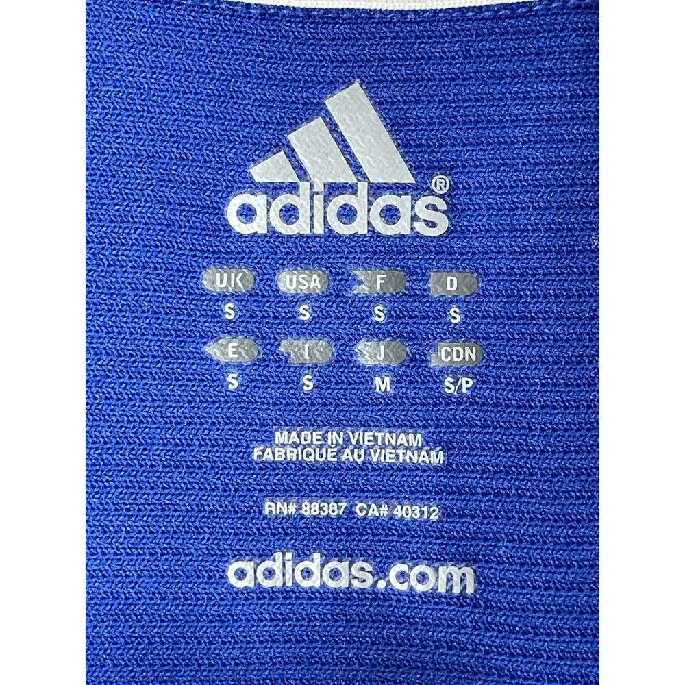 Adidas Shirt Mens Small Blue Clima Soccer Training Jersey‎ Short Sleeve Athletic